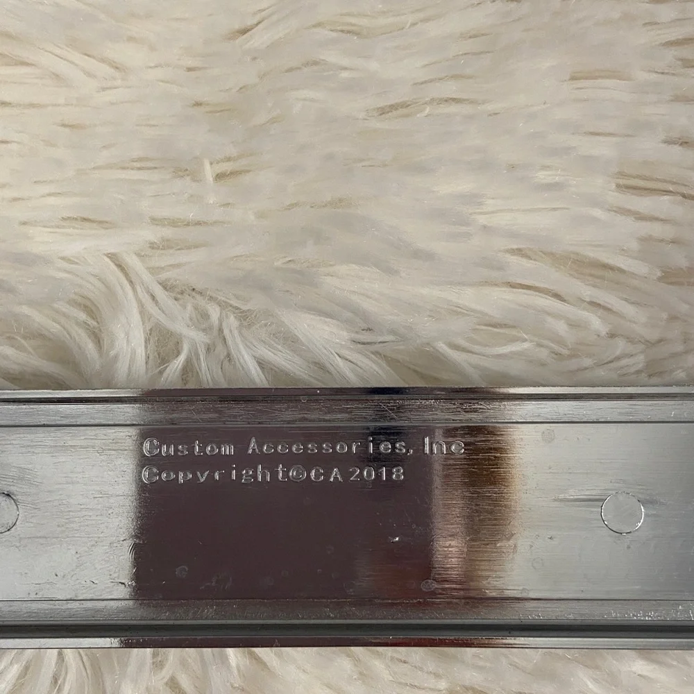 License plate frame, “I ❤️ My Dog” chrome plated finish decorative paw print.